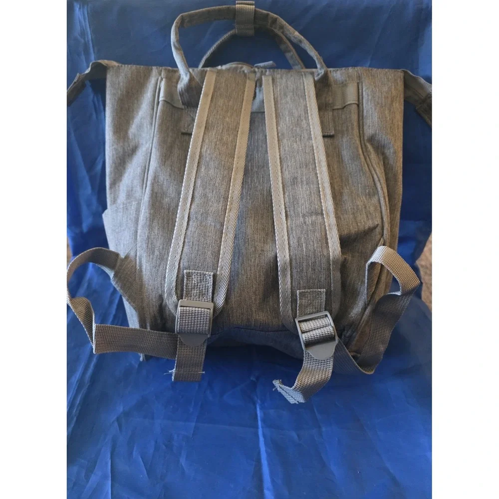 Gray Large Backpack Baby Diaper‎ Bag Nylon Insulated Adjustable Strap Backpack